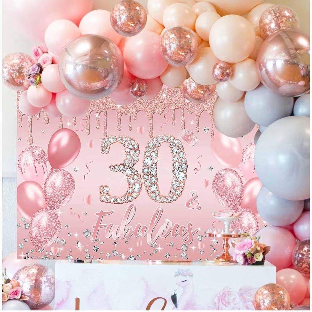 NWT VanillaBay 30 & Fabulous Birthday Backdrop